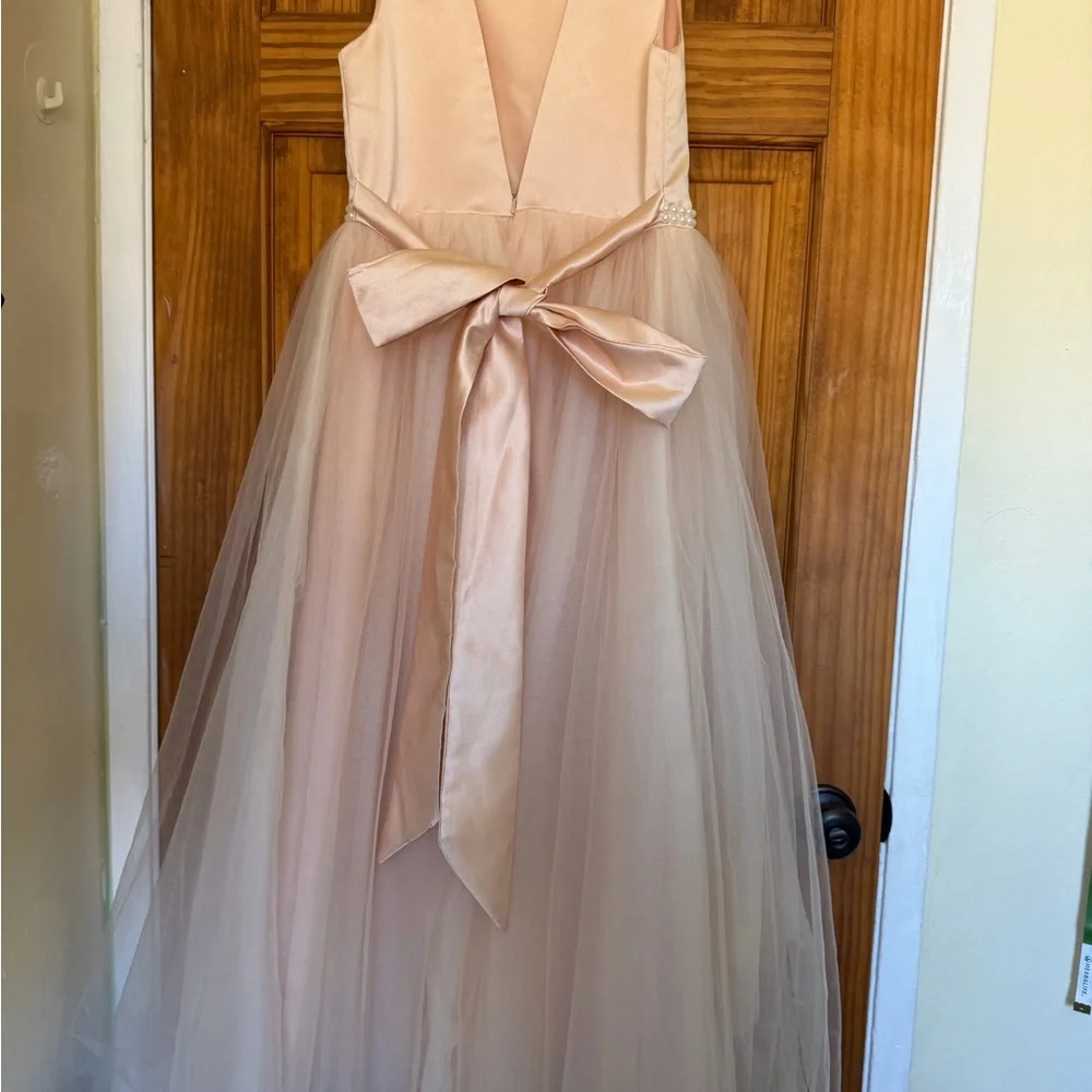 Lavetir Elegant Peach flowers girl Dress